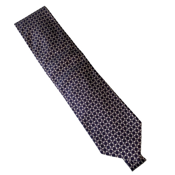 Ermenegildo Zegna Purple & White 100% Silk Tie – Luxury Italian Design - Picture 6 of 8